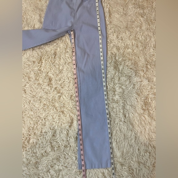 Maria Bianca Nero straight leg high rise back zip acetate baby blue SZ S elastic - Picture 4 of 8